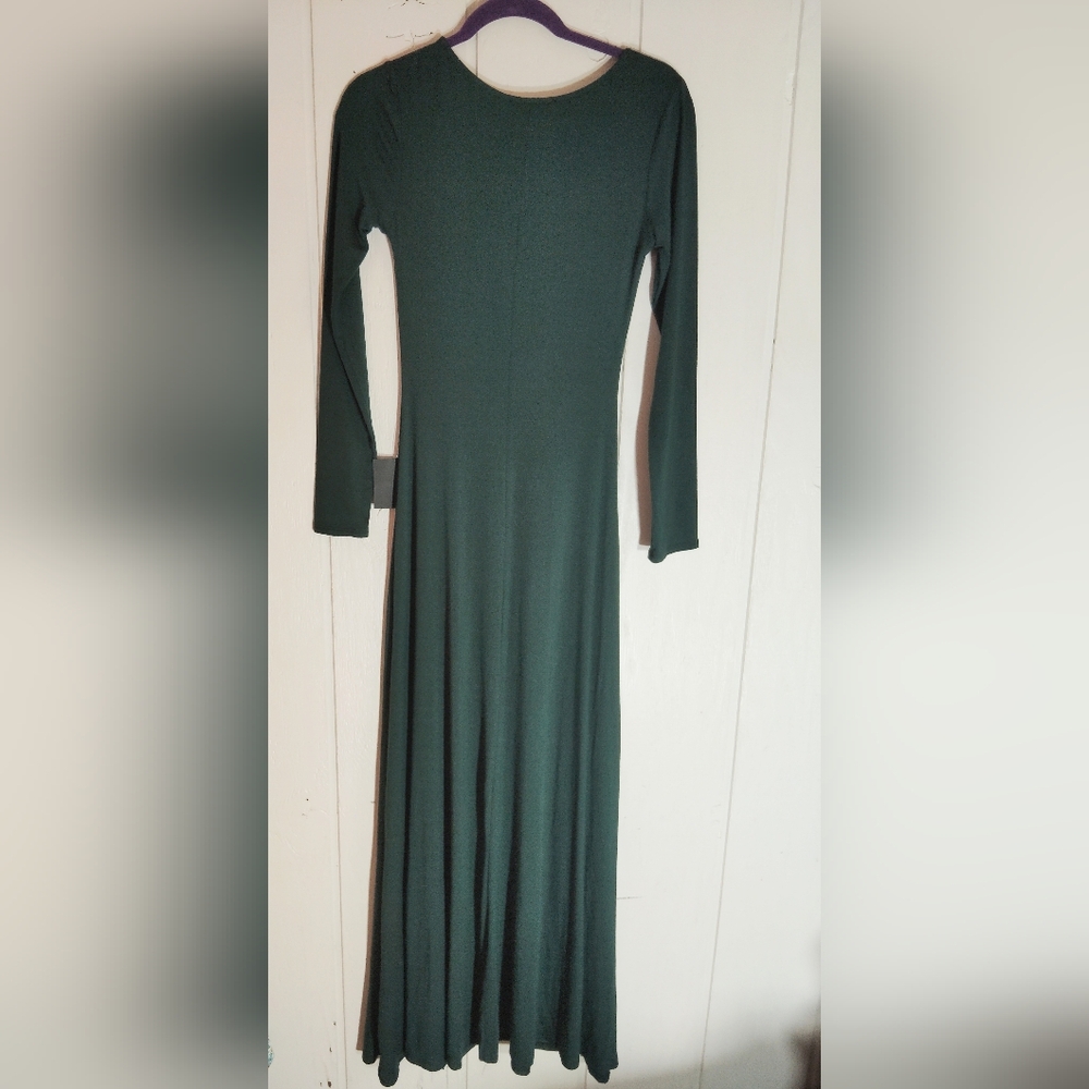 NWT!! LULU'S, Forest Green Long Sleeve Maxi Dress. Size XS - Picture 3 of 11